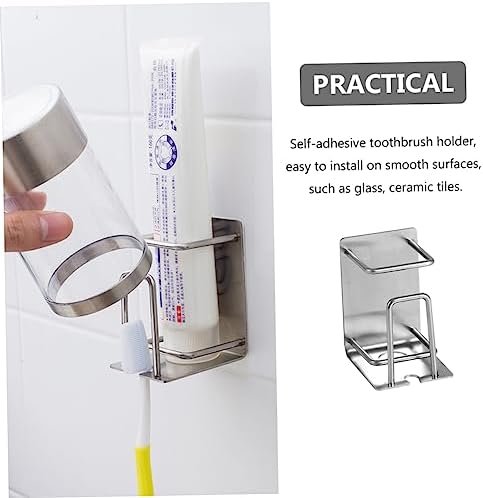 Stainless Steel Wall Toothbrush Holder with Adhesive