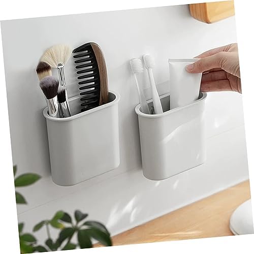 LIFKOME Wall Mounted Toothbrush Holder with Suction Cup Drainage Design