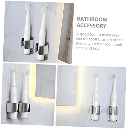 Garneck 6pcs Wall-Mounted Toothbrush Holder with Nail Storage
