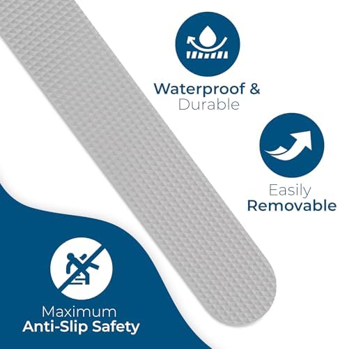 Homergy Non-Slip Bathtub Stickers 24PCS Grey