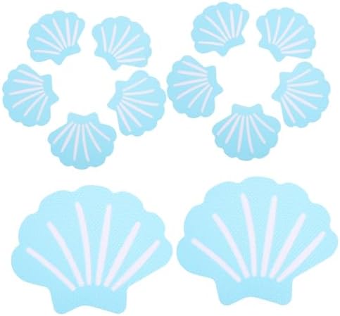 12Pcs Blue Shell Shape Non-Slip Bath Stickers for Kids Safety