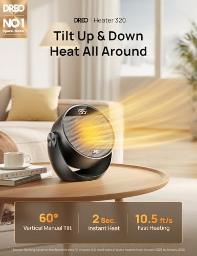 Dreo 1500W Electric Space Heater with Remote and 60 Tilt