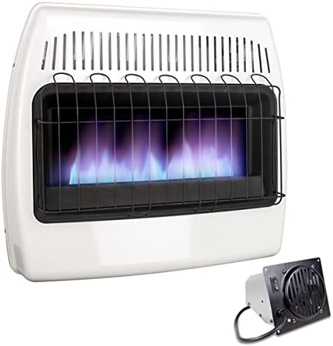 JAMNOLA UTY 30000 BTU Propane Wall Heater - Dual Fuel Fan Blower White