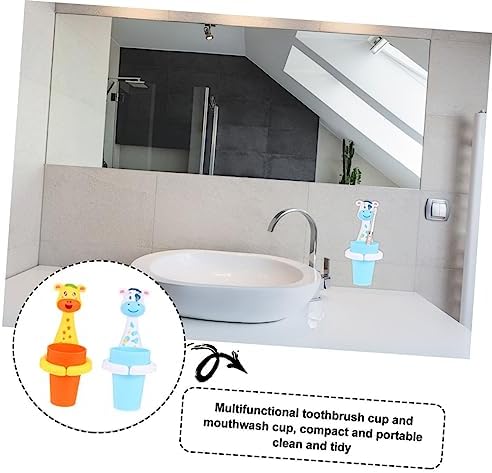 LIFKOME 2 Sets Cartoon Animal Wall Mounted Toothbrush Holder