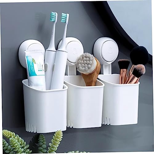 DECHOUS Wall Mounted Suction Cup Toothbrush Holder for Bathroom Organization
