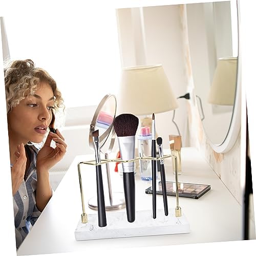 HAKIDZEL Marble Toothbrush Holder with Makeup Brush Stand