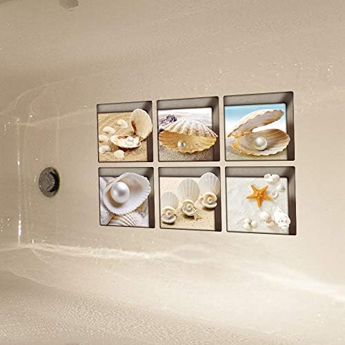 AILEGOU 3D Non-Slip Bathtub Stickers 6 Pieces
