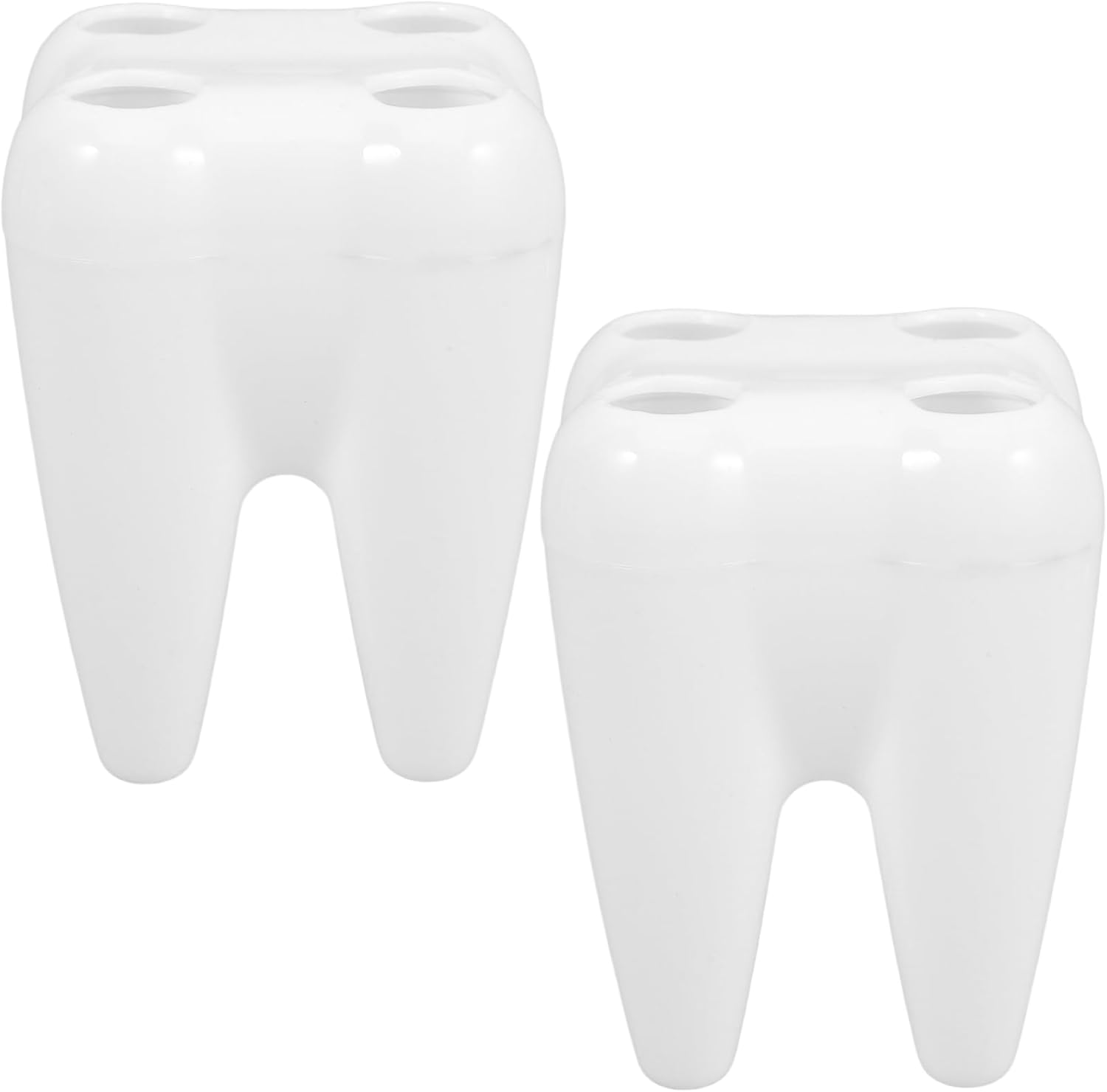 HOOTNEE 2pcs Tooth-Shaped Toothbrush Holder