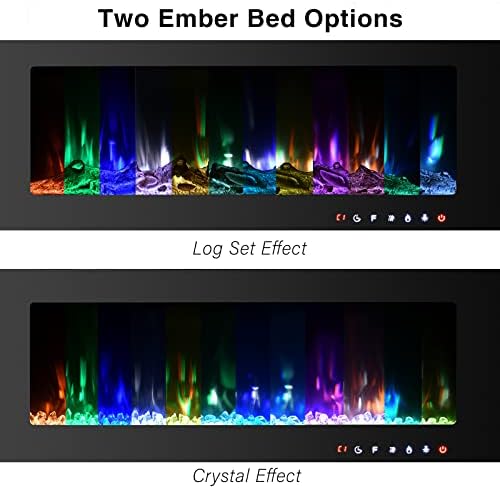 CEARTRY 36 Inch Electric Fireplace Insert with Crystal 3D Flames