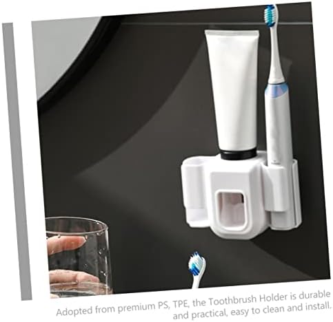 Unomor Wall Mount Toothbrush Holder with Toothpaste Dispenser