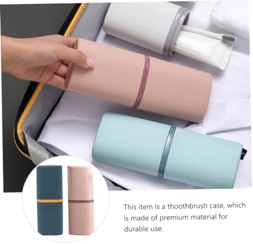 FRCOLOR Two-in-One Toothbrush Holder with Lid