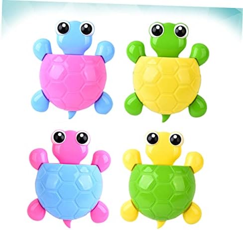 Ciieeo Cute Turtle Wall Mount Suction Cup Toothbrush Holder 4pcs Set