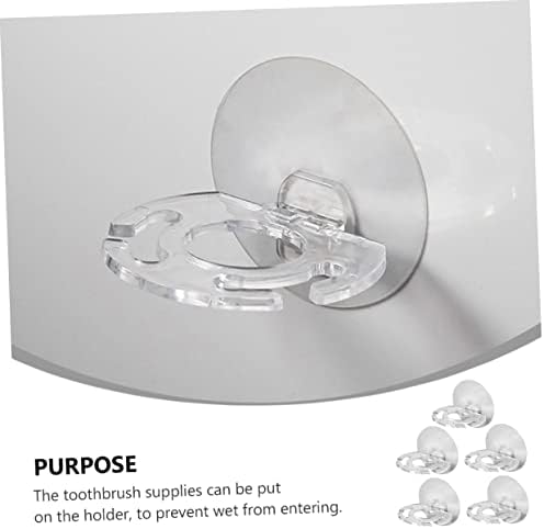 Healifty 5Pcs Wall Mounted Toothbrush Holder Organizer