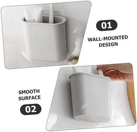 LIFKOME Wall Mounted Toothbrush Holder with Suction Cup Drainage Design