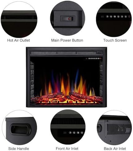 RWFLAME 39 Electric Fireplace Insert with Touch Screen