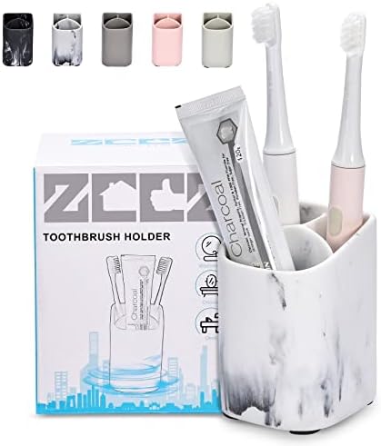 ZCCZ Toothbrush Holder - Premium White Marble Organizer