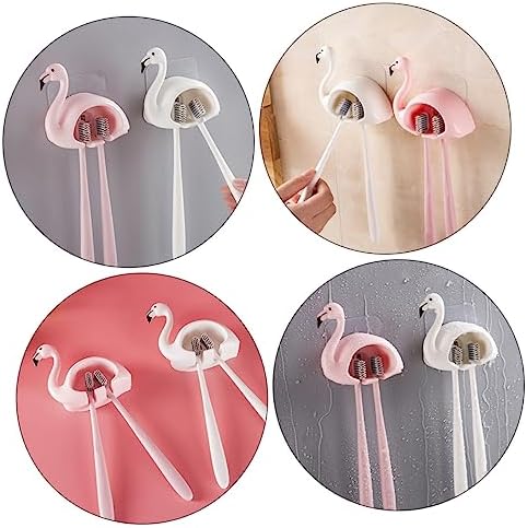 RORPOIR 2 Piece Wall Mounted Toothbrush Holder Suction Cup Bathroom Organizer