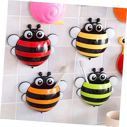 LIFKOME Wall Mount Toothbrush Holder with Suction Cup Bee Design