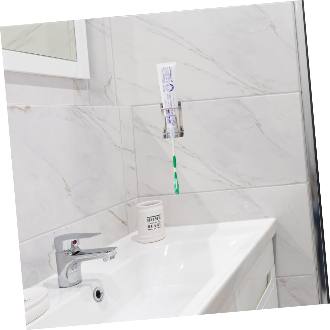 Mobestech Wall Mounted Toothbrush and Cup Organizer
