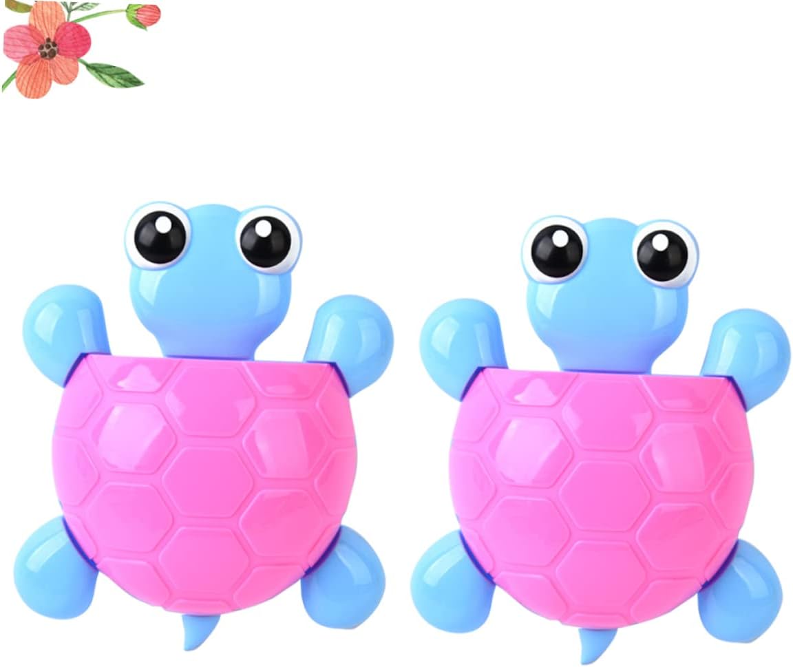 TOPPERFUN 2Pcs Cute Turtle Suction Cup Toothbrush Holder