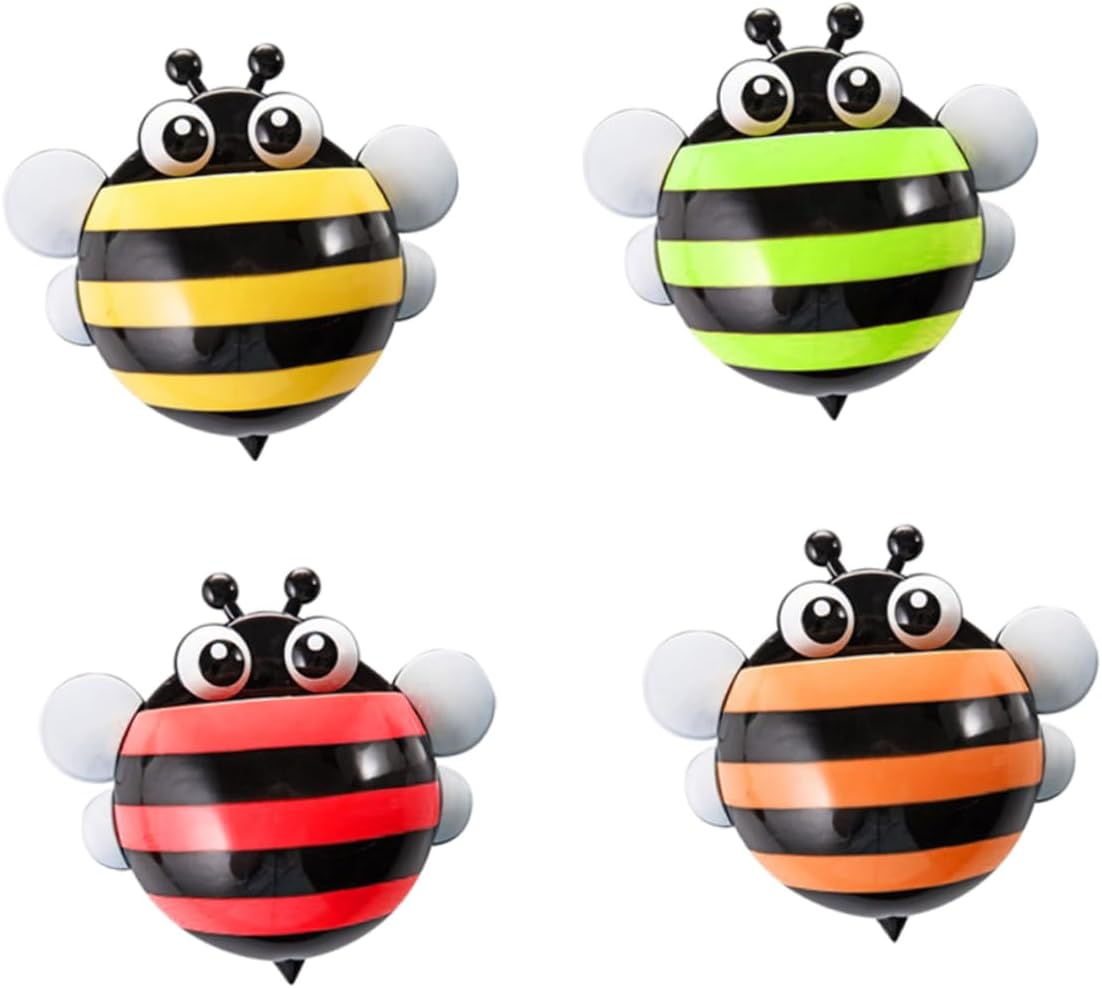 4pcs Toothbrush Holder with Suction Cup Bathroom Organizer