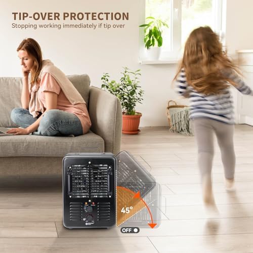 Milkhouse Space Heater with Thermostat and 3 Heat Settings