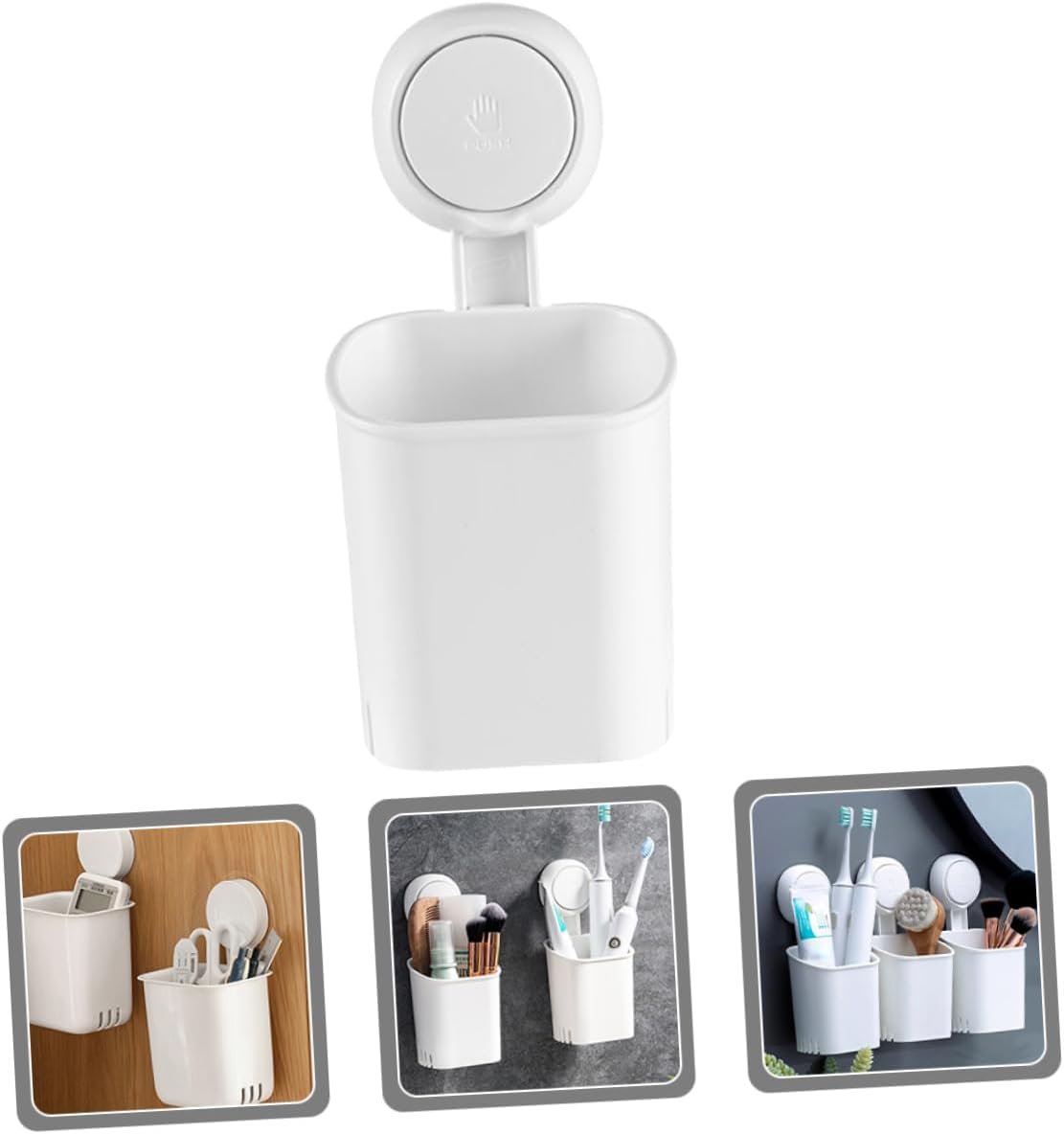 Holibanna Suction Cup Wall Mount Toothbrush Holder