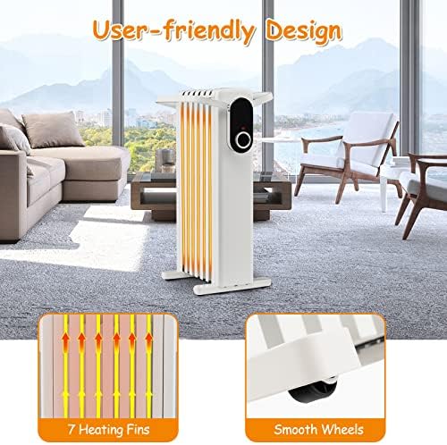 Tangkula 1500W Oil Radiator Heater with 3 Heat Settings