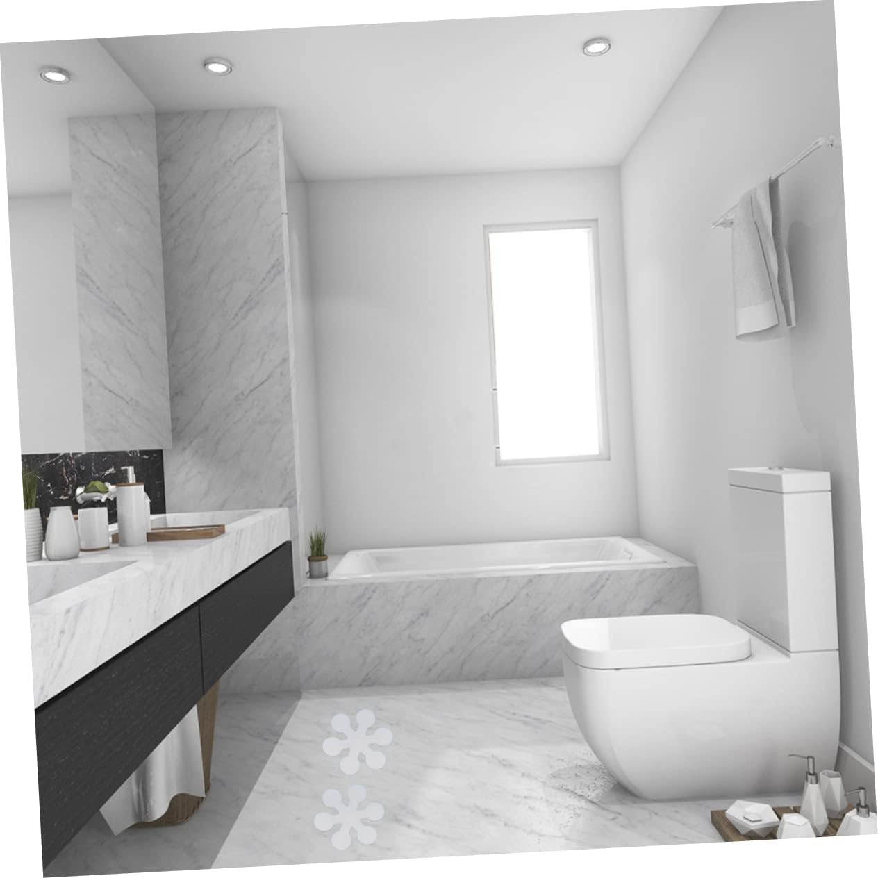 WOONEKY 20 Pack Snowflake Non-Slip Bath Tub Stickers