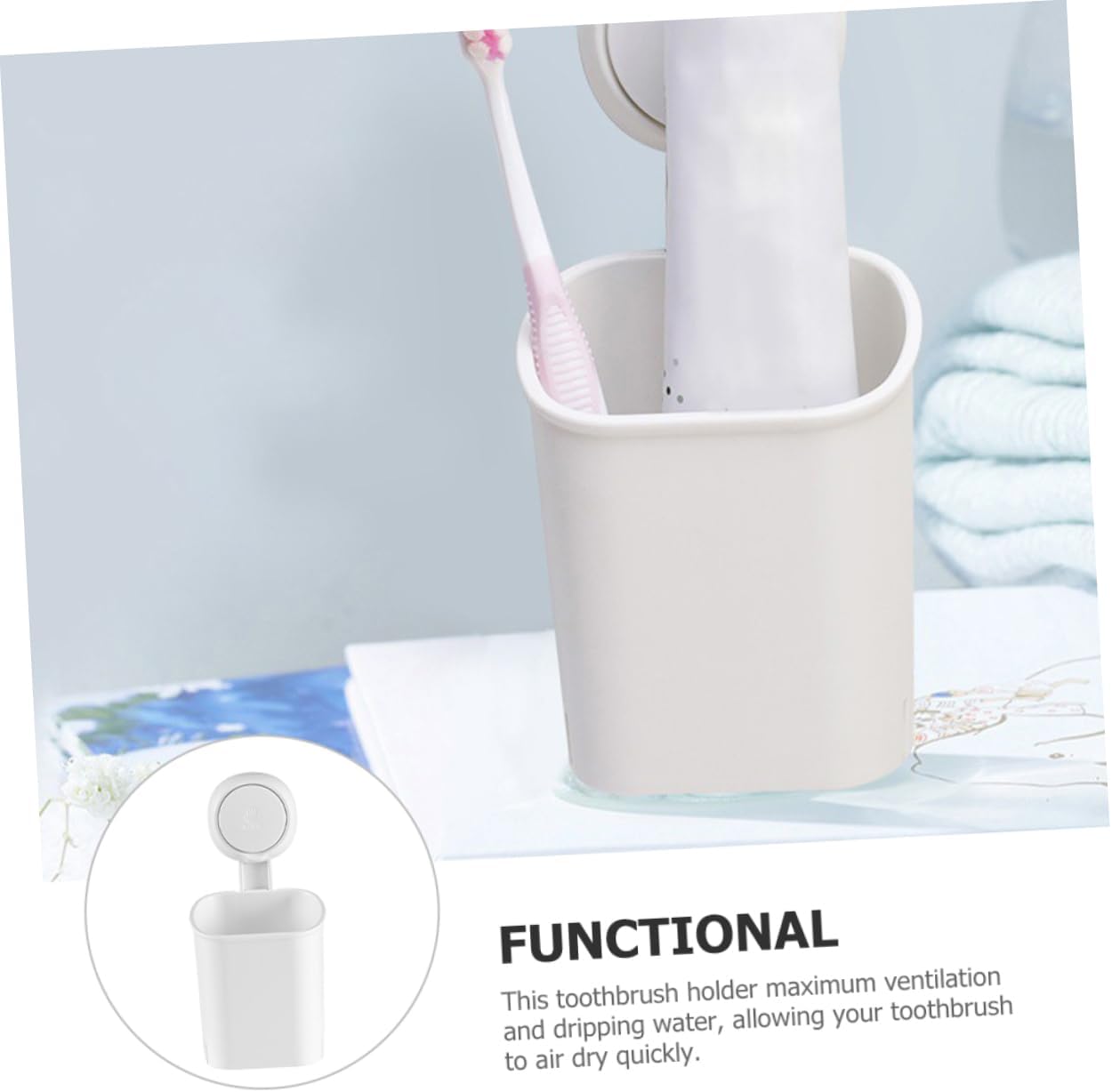 VOSAREA Wall Toothbrush Holder with Suction Cup