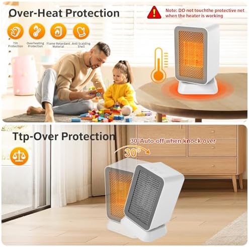 AIDENOEY 3-Mode Energy Efficient Mini Space Heater White
