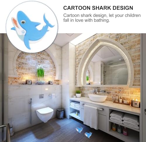 Cabilock Non-Slip Bathtub Stickers with Blue Shark Design