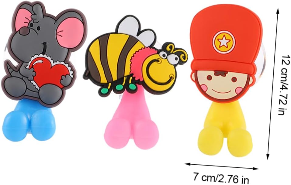 Zerodeko 3 Pcs Cartoon Wall Suction Holder