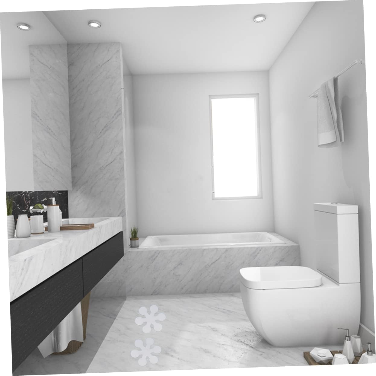 STOBAZA 20 Pack Snowflake Non-Slip Bathtub Decals
