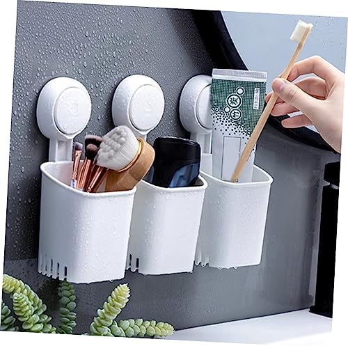 DECHOUS Wall Mounted Suction Cup Toothbrush Holder for Bathroom Organization