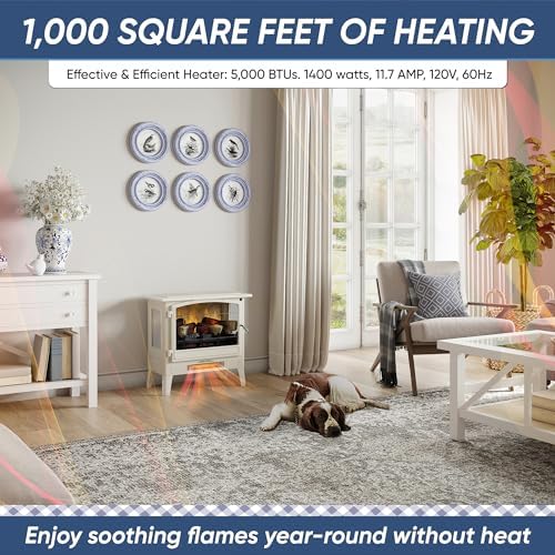 Country Living Infrared Electric Fireplace Stove in Deep Red