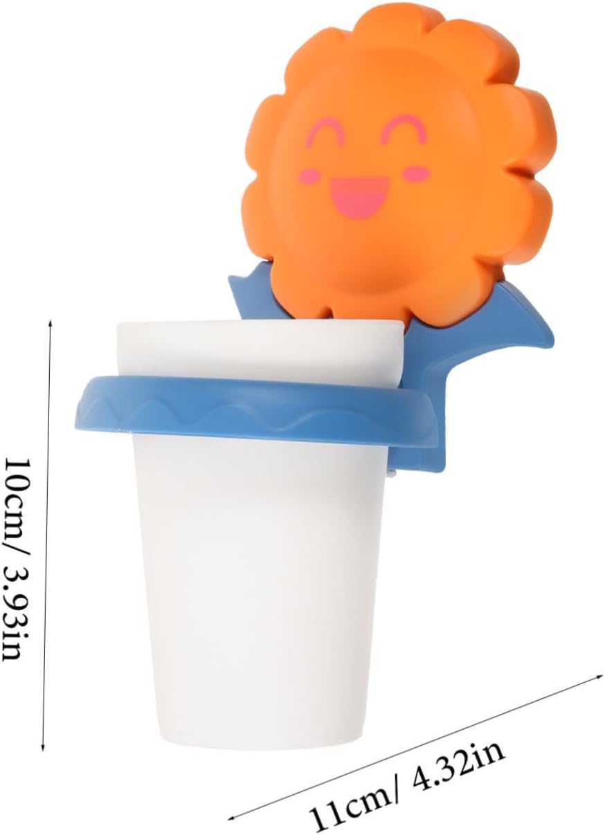 FRCOLOR Cartoon Toothbrush Holder with Storage Cup