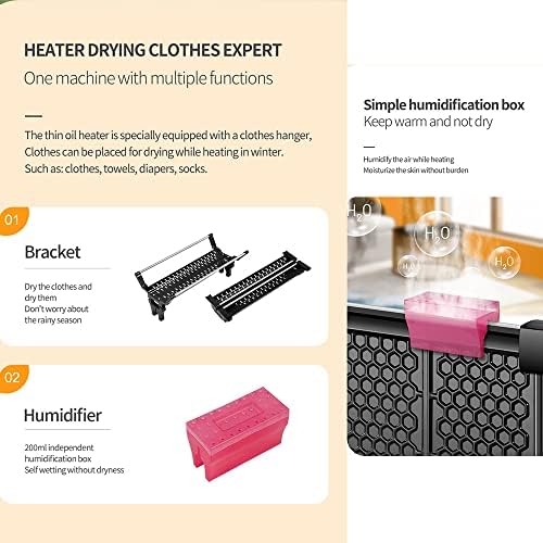 TFGK 1800W Ultra-Thin Space Heater with 3 Modes and Drying Rack