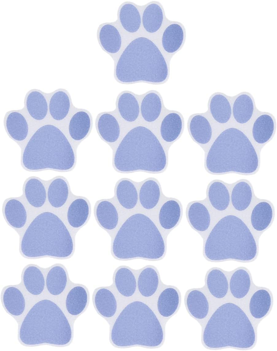 KONTONTY 10pcs Non-Slip Dog Paw Print Stickers for Bathtub and Shower