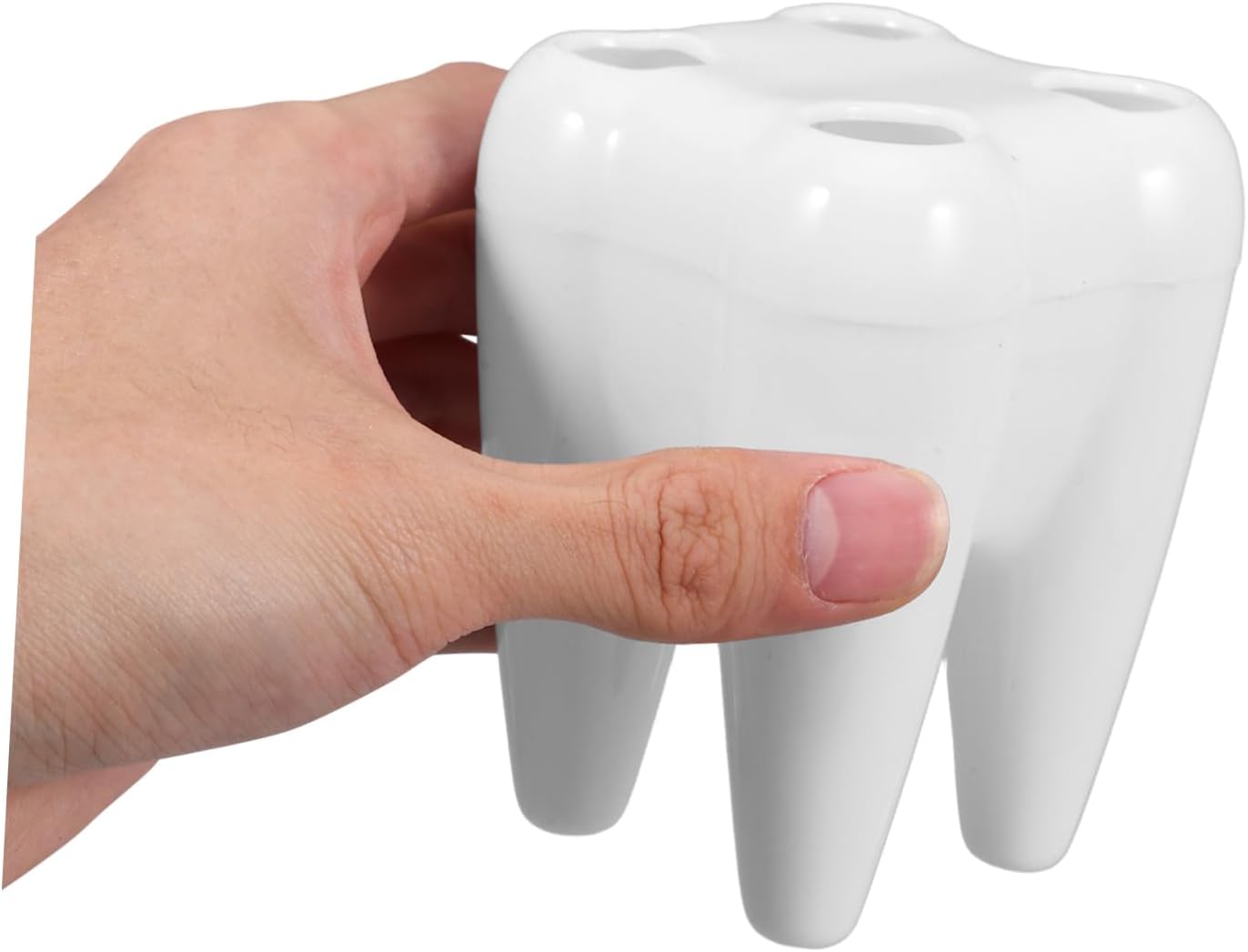 Cabilock 2pcs Cute Tooth Shaped Brush Holder