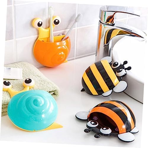 LIFKOME Wall Mount Toothbrush Holder with Suction Cup Bee Design