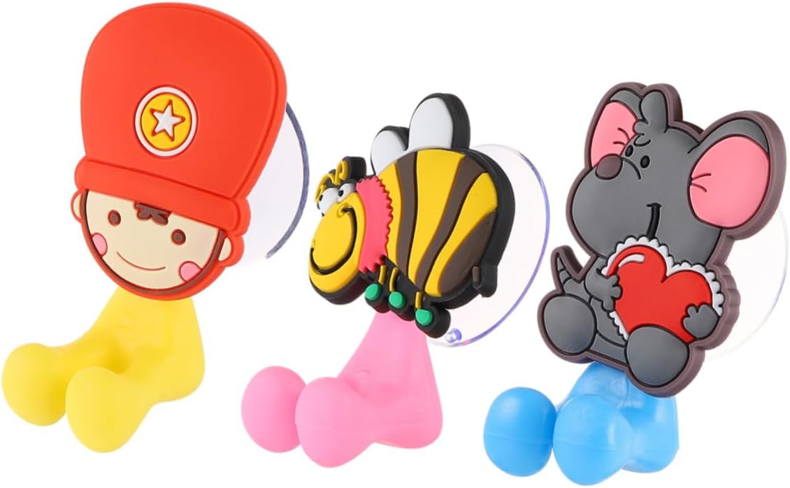 LIFKOME Cartoon Animal Toothbrush Holder Wall Suction Cup Hook