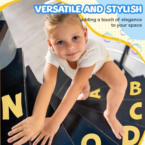 Fullhawl 26 Pcs Non Slip Bathtub Stickers with Glitter Letters
