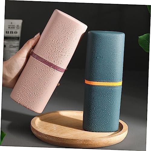 FRCOLOR Two-in-One Toothbrush Holder with Lid