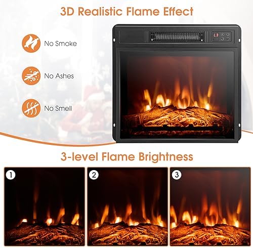 ORALNER 32 Electric Fireplace with Mantel and Heat