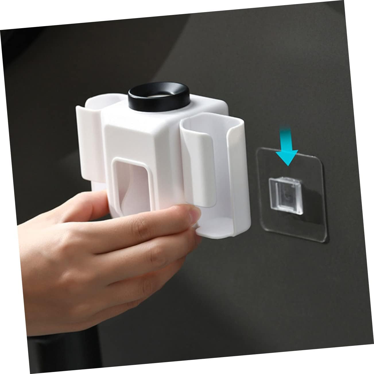Unomor Wall Mount Toothbrush Holder with Toothpaste Dispenser