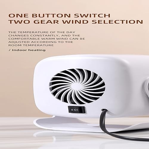 YOLEANSON Compact Electric Ceramic Heater with 2 Wind Speeds