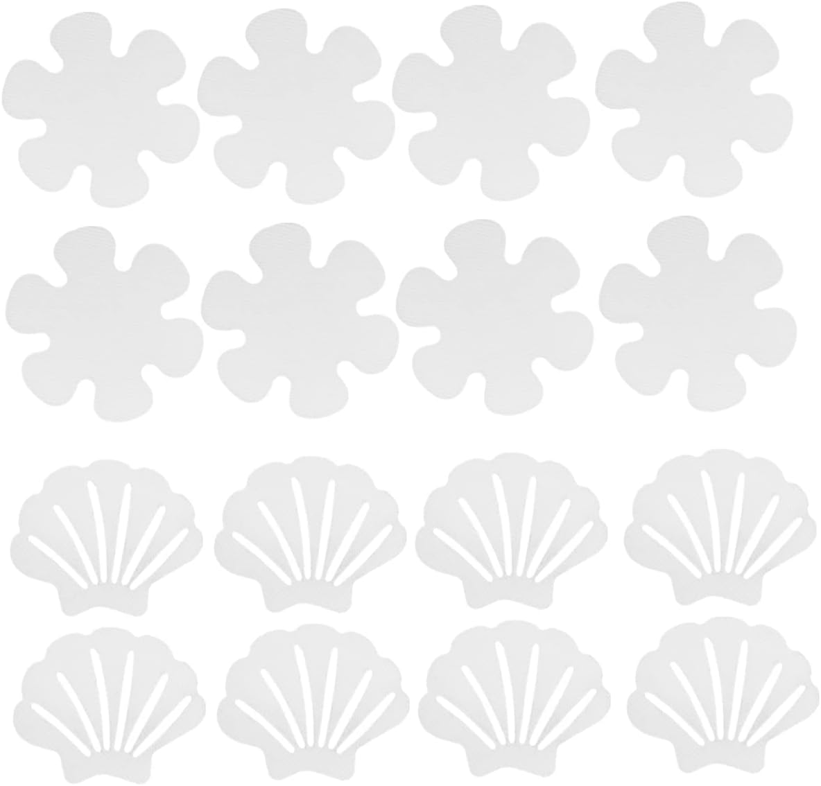 Unomor 2 Sets Non-Slip Bathtub Stickers with Flower Shell Design