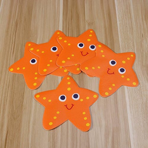 5PCS Non-Slip Bathtub Stickers Safety Treads Set Orange
