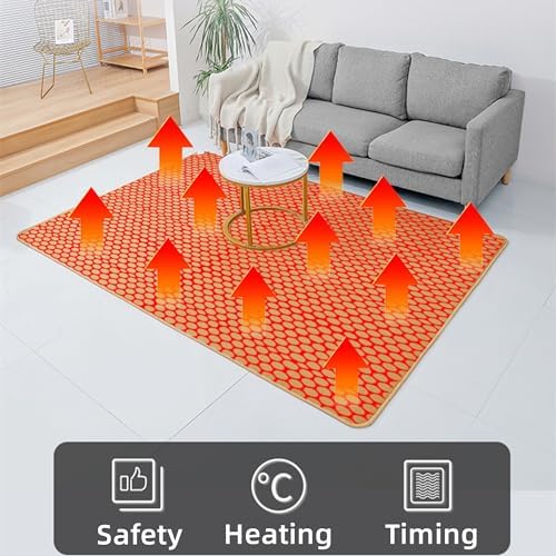 MOFGOE Heated Floor Mat 50x100cm with 60C Temp 12h Timer